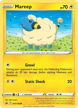 Mareep 047/198 - Reverse Holofoil Chilling Reign