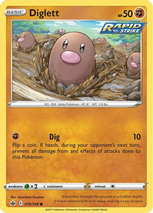 Diglett 076/198 - Reverse Holofoil Chilling Reign