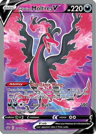 Galarian Moltres V (Full Art) 176/198 - Holofoil Chilling Reign