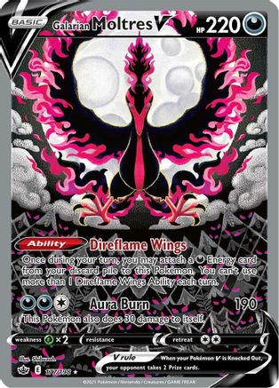 Galarian Moltres V (Alternate Full Art) 177/198 - Holofoil Chilling Reign