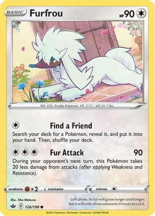 Furfrou 126/198 - Reverse Holofoil Chilling Reign