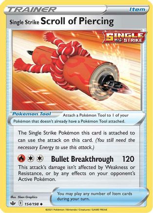 Single Strike Scroll of Piercing 154/198 - Reverse Holofoil Chilling Reign