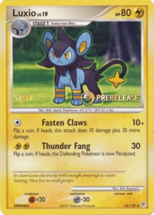 Luxio (Prerelease) [Staff] 052/130  Nintendo Promos