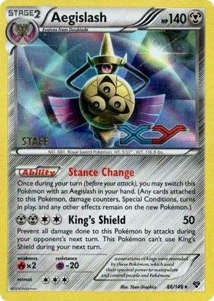 Aegislash (Prerelease) [Staff] 086/146  - Holofoil XY Promos