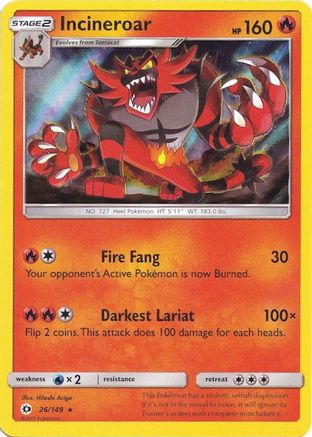 Incineroar (Water Web Holo) 026/149  - Holofoil Miscellaneous Cards & Products
