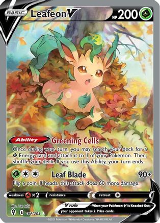 Leafeon V (Alternate Full Art) 167/203 - Holofoil Evolving Skies