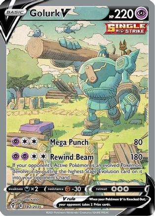 Golurk V (Alternate Full Art) 182/203 - Holofoil Evolving Skies