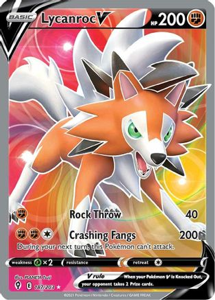 Lycanroc V (Full Art) 187/203 - Holofoil Evolving Skies