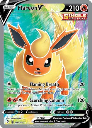 Flareon V (Full Art) 169/203 - Holofoil Evolving Skies