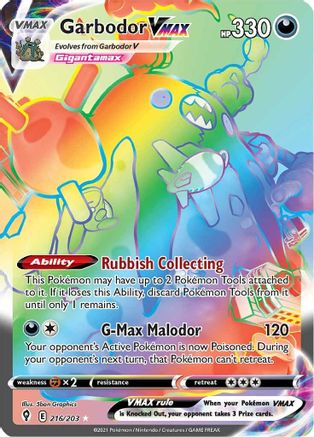 Garbodor VMAX (Secret) 216/203 - Holofoil Evolving Skies