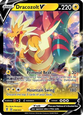 Dracozolt V 058/203 - Holofoil Evolving Skies
