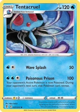 Tentacruel 027/203 - Reverse Holofoil Evolving Skies