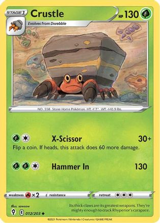Crustle 012/203 - Reverse Holofoil Evolving Skies