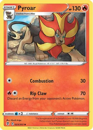 Pyroar 023/203 - Reverse Holofoil Evolving Skies