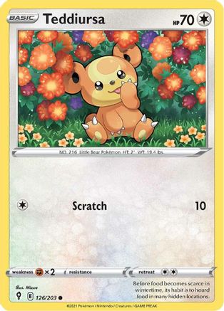 Teddiursa 126/203 - Reverse Holofoil Evolving Skies