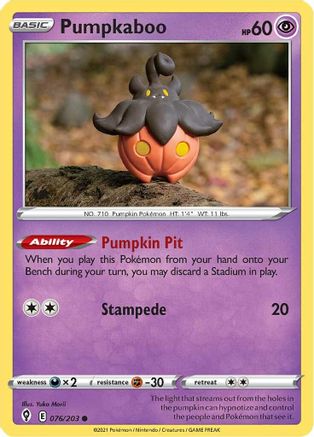 Pumpkaboo 076/203 - Reverse Holofoil Evolving Skies