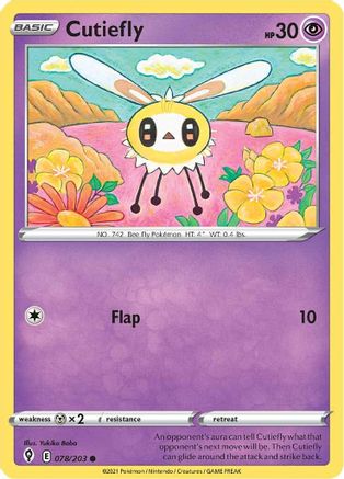 Cutiefly 078/203 - Reverse Holofoil Evolving Skies