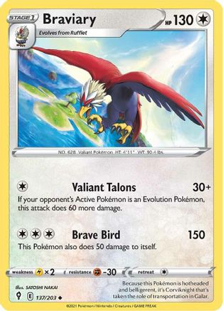 Braviary 137/203 - Reverse Holofoil Evolving Skies