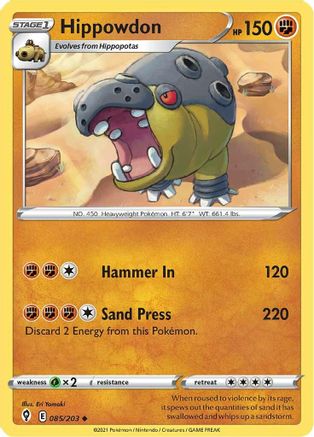 Hippowdon 085/203 - Reverse Holofoil Evolving Skies
