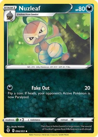 Nuzleaf 096/203 - Reverse Holofoil Evolving Skies