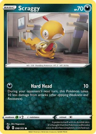 Scraggy 098/203 - Reverse Holofoil Evolving Skies