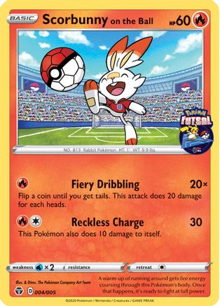 Scorbunny on the Ball (Pokemon Futsal) 004/005  Miscellaneous Cards & Products