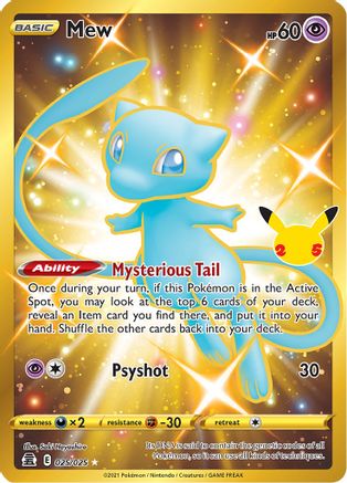 Mew (Secret) 025/025  - Holofoil Celebrations