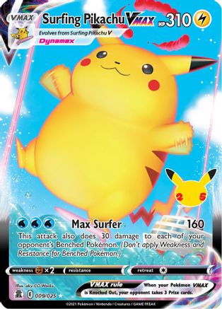 Surfing Pikachu VMAX 009/025  - Holofoil Celebrations