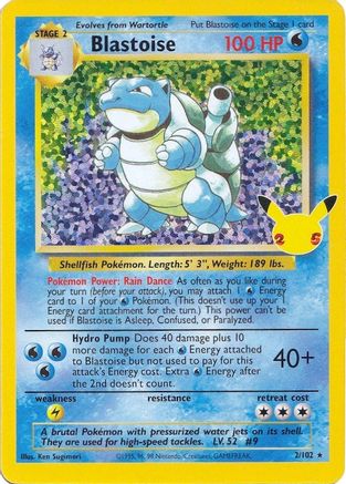 Blastoise 002/102  - Holofoil Celebrations Classic Collection