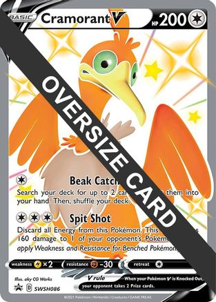 Cramorant V SWSH086  - Holofoil Jumbo Cards