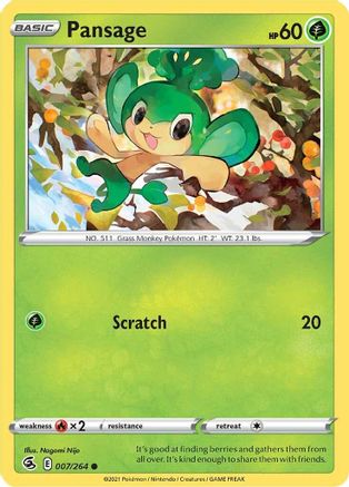 Pansage 007/264 - Reverse Holofoil Fusion Strike