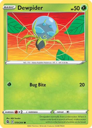 Dewpider 019/264 - Reverse Holofoil Fusion Strike