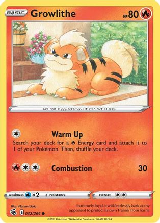 Growlithe 032/264 - Reverse Holofoil Fusion Strike