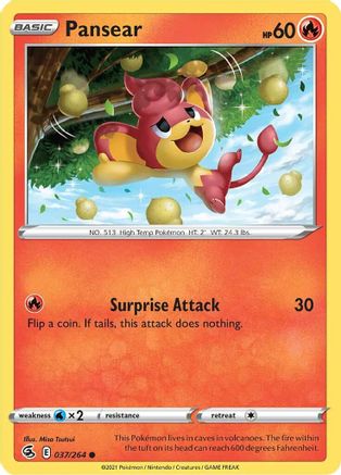 Pansear 037/264 - Reverse Holofoil Fusion Strike