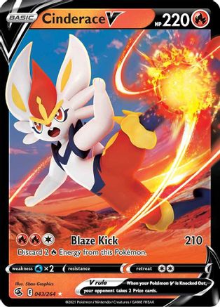 Cinderace V (43) (43) 043/264 - Holofoil Fusion Strike