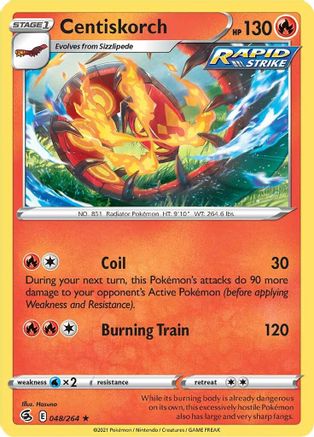 Centiskorch (48) (48) 048/264 - Reverse Holofoil Fusion Strike