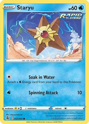 Staryu 052/264 - Reverse Holofoil Fusion Strike