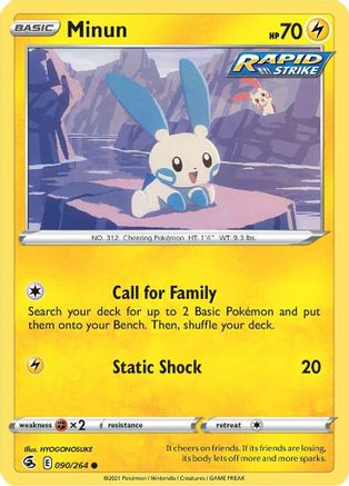 Minun 090/264 - Reverse Holofoil Fusion Strike