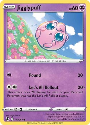Jigglypuff 110/264 - Reverse Holofoil Fusion Strike