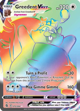 Greedent VMAX (Secret) 272/264 - Holofoil Fusion Strike