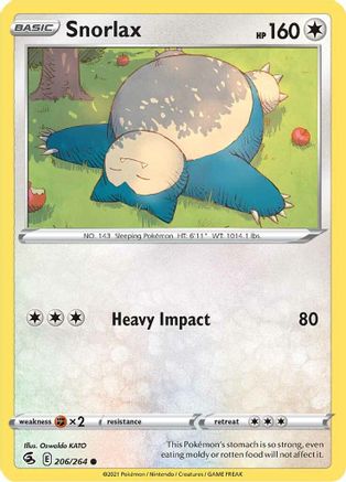 Snorlax 206/264 - Reverse Holofoil Fusion Strike