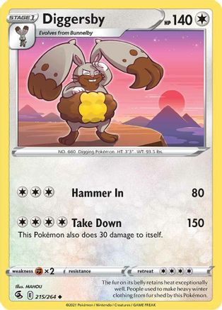 Diggersby 215/264 - Reverse Holofoil Fusion Strike