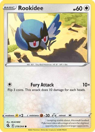 Rookidee 219/264 - Reverse Holofoil Fusion Strike