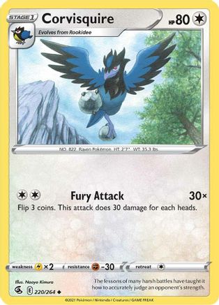 Corvisquire 220/264 - Reverse Holofoil Fusion Strike