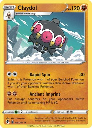 Claydol 145/264 - Reverse Holofoil Fusion Strike