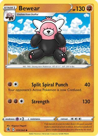 Bewear 151/264 - Reverse Holofoil Fusion Strike