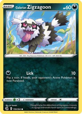 Galarian Zigzagoon 159/264 - Reverse Holofoil Fusion Strike
