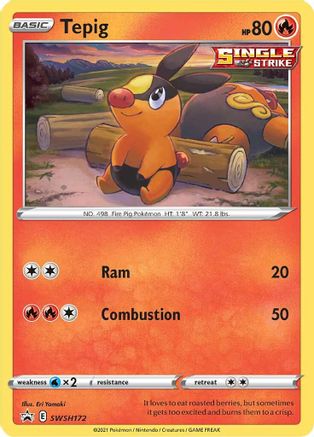 Tepig SWSH172  - Holofoil SWSH Sword & Shield Promo Cards