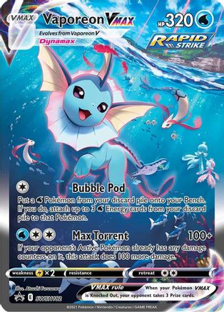 Vaporeon VMAX SWSH182  - Holofoil SWSH Sword & Shield Promo Cards