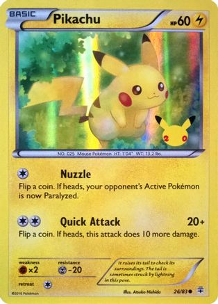 Pikachu (20th Anniversary) 026/83  - Holofoil Miscellaneous Cards & Products